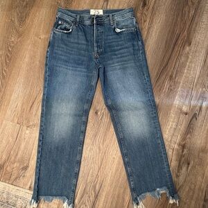 We The Free Distressed Blue Ankle Jeans